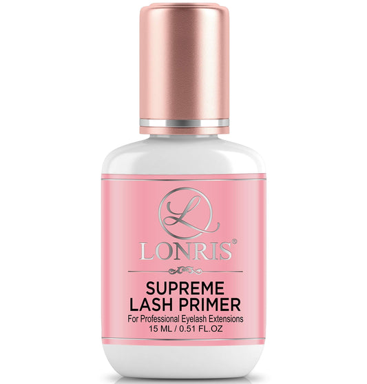 Eyelash Extension Primer - 30% BETTER RETENTION - Lonris Cleanser 15 ml/Protein Oil Remover/Increase Adhesive Bonding Power/Pre-treatment for Individual Semi-Permanent Extensions Glue Supplies