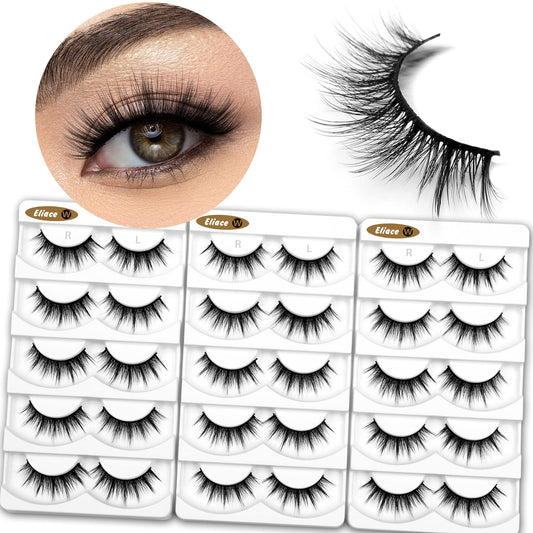 Eliace Lashes Handmade False Eyelashes Natural Cat Eye Wispy Faux Mink Lashes, Luxury Multi-layered Effect & Comfortable Soft & Reusable 14mm Fake Eyelashes for Women 15 Pairs | (Alice Style)