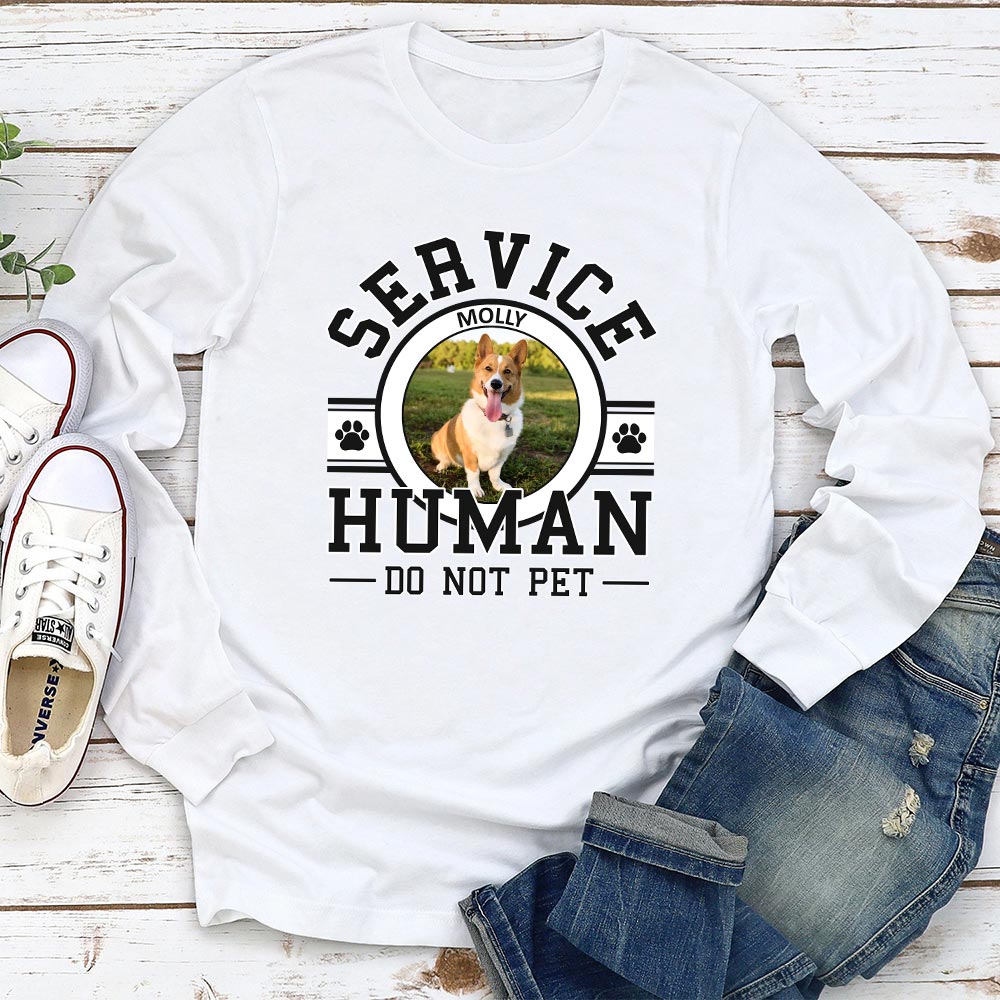 Service Human Photo - Personalized Custom Long Sleeve T-shirt