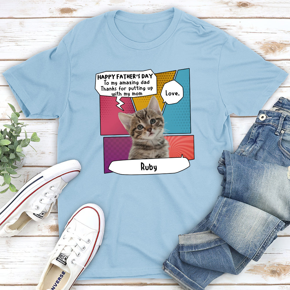 Amazing Cat Dad - Personalized Custom Unisex T-shirt