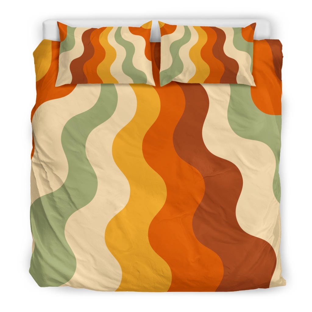Cascading Retro Vibes Non Outlined Quilt, Doona & Duvet Covers