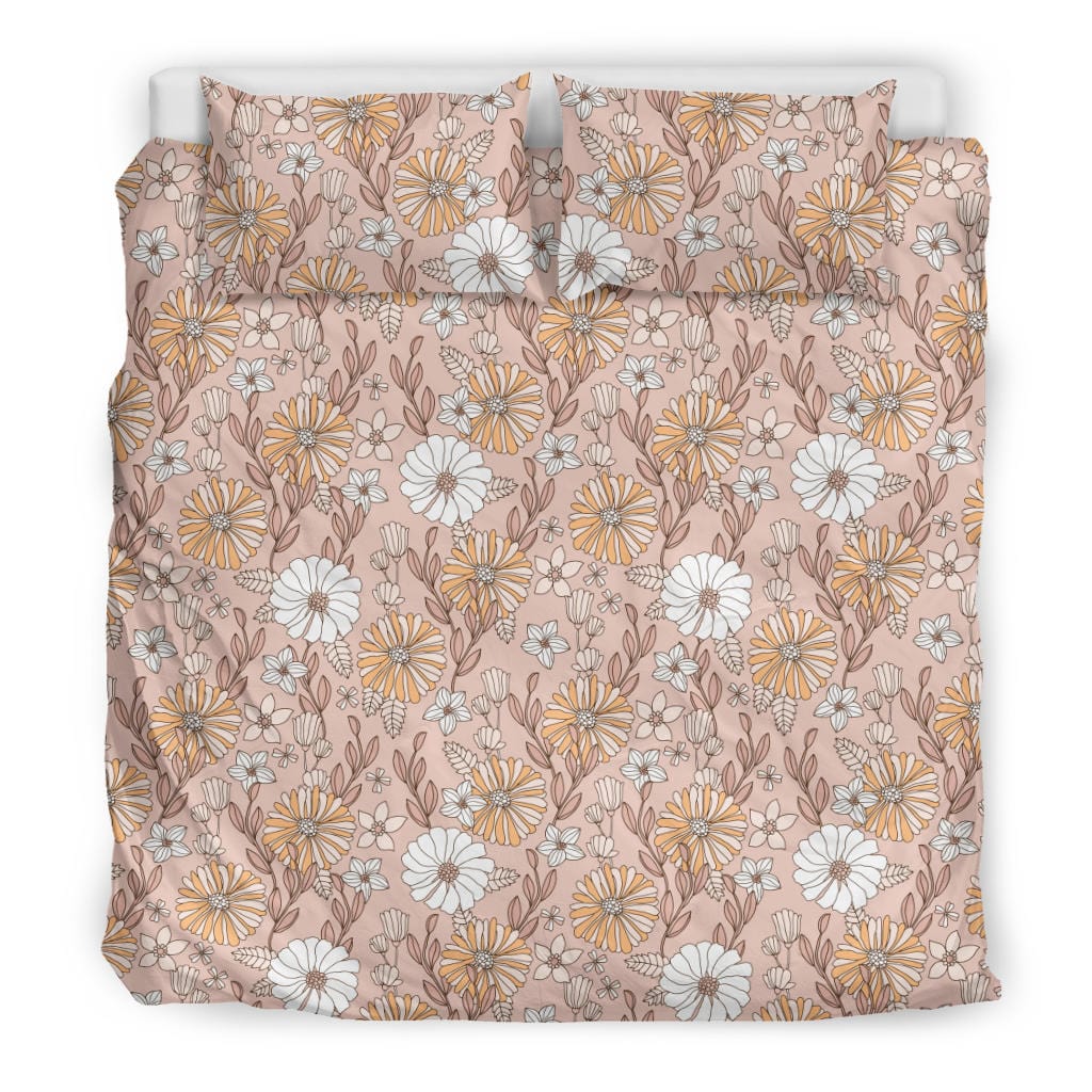 Creamy Flowers Quilt, Doona & Duvet Covers