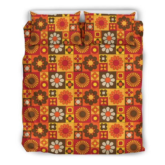 Orange Mod Daisy Duvet Cover Quilt, Doona & Duvet Covers