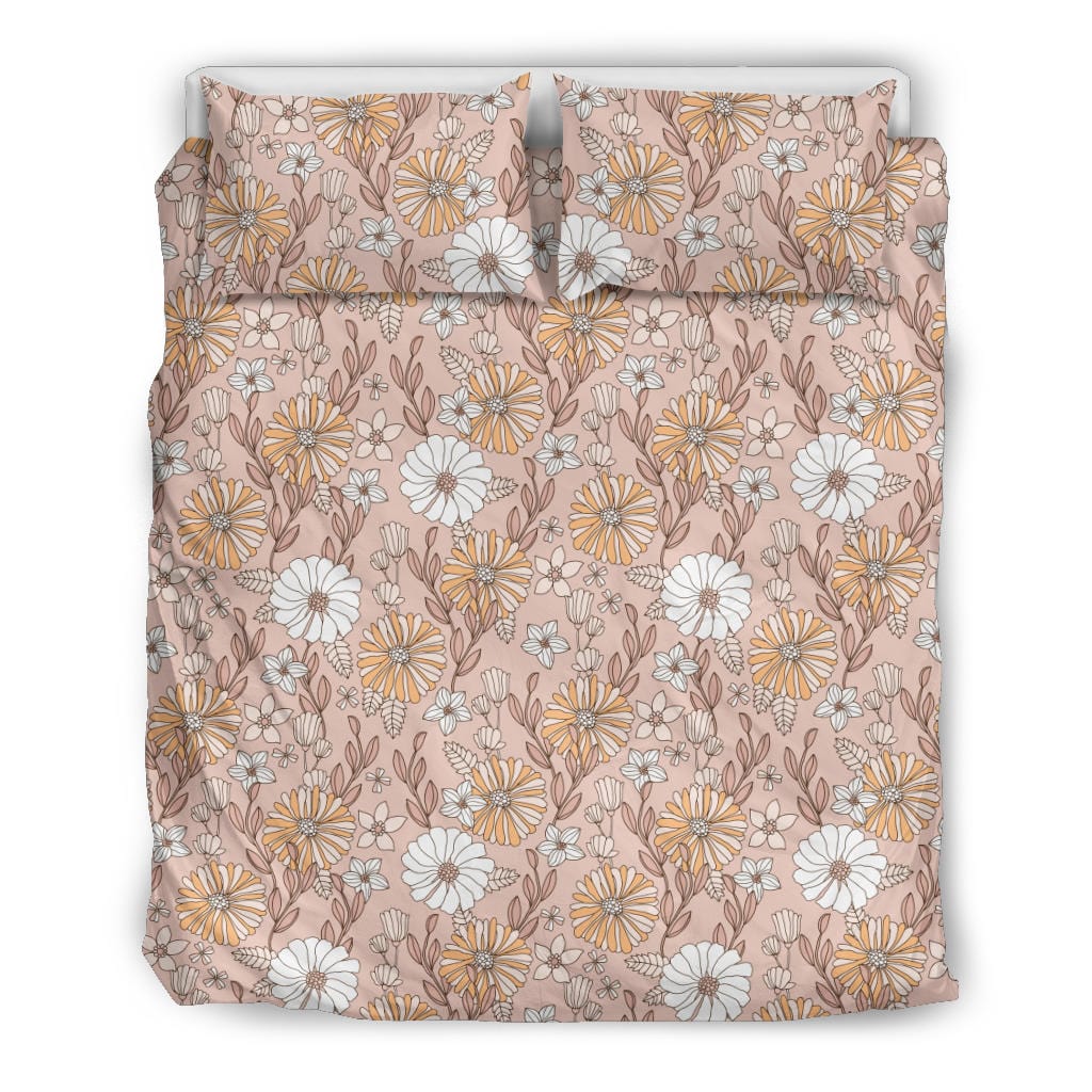 Creamy Flowers Quilt, Doona & Duvet Covers
