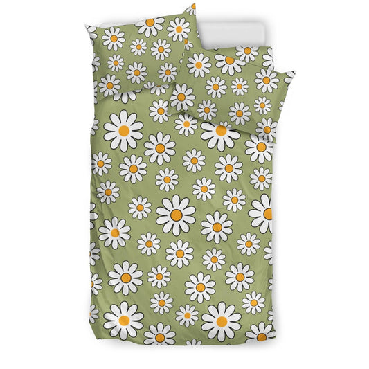 Sage Green Daisy Duvet Cover Quilt, Doona & Duvet Covers