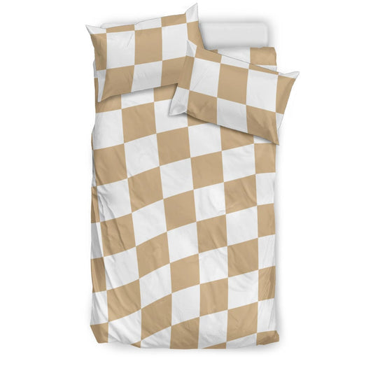 Tan Checkered Quilt, Doona & Duvet Covers