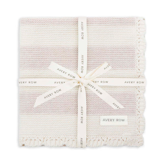 Stripe Knit Blanket - Oat Melange
