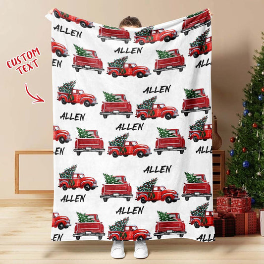Custom Text Santa Gifts Car Christmas Blanket Unique Gift For Kids