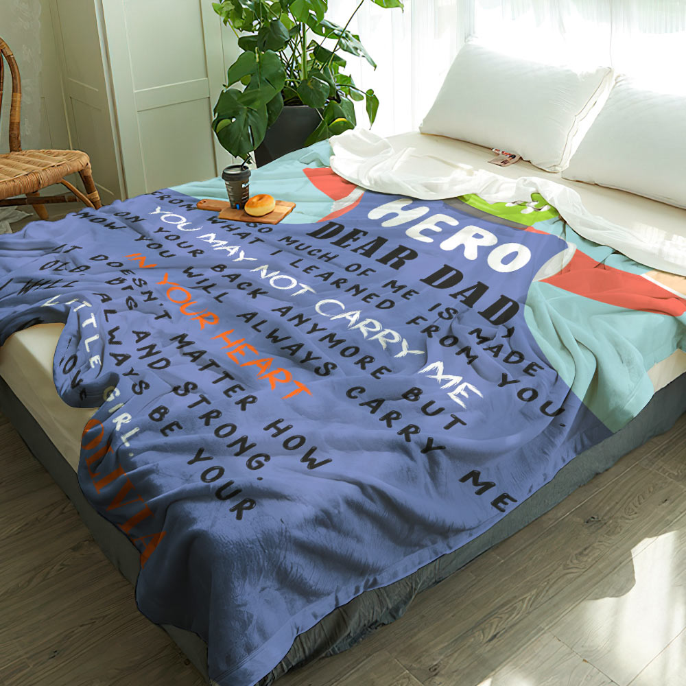 Personalized Name Letter Blanket for Dad Birthday Gift for Papa