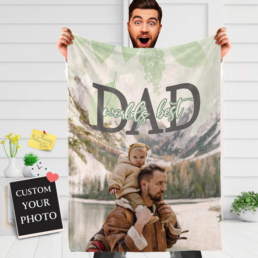 Father's Day Blanket Gift Custom Father's Day Blanket  with Photo, the Best Gift For Dad