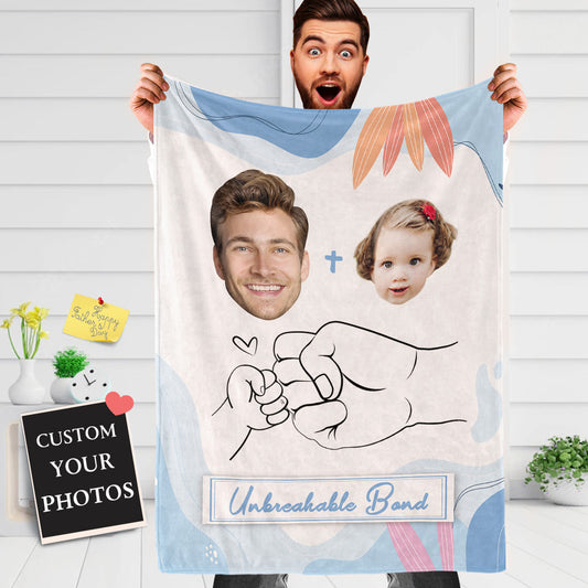 Custom Face Blanket Father's Day Blanket Unbreakable Bond Between Father and Daughter