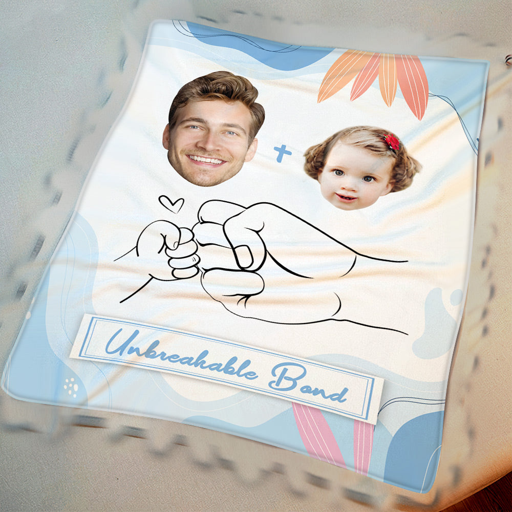 Custom Face Blanket Father's Day Blanket Unbreakable Bond Between Father and Daughter