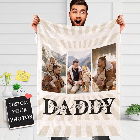 Father's Day Blanket Gift Custom Photo Blanket for Daddy