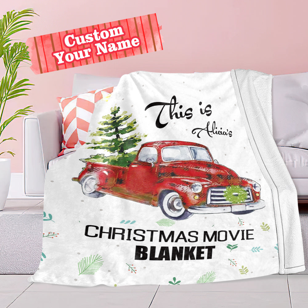 Custom Name Blanket Christmas Movie Blanket Personalized Christmas Gift