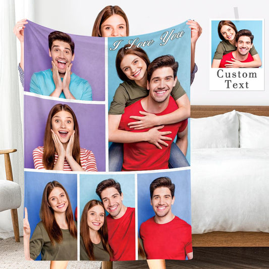 Custom Multi-Photo Blanket Gifts for Couple