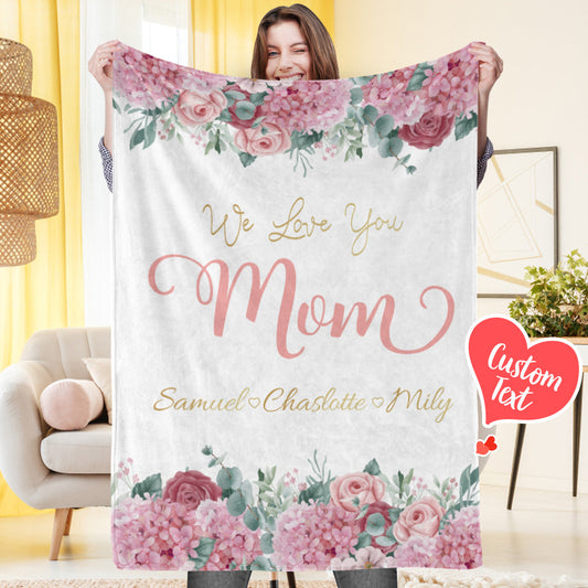 Custom Engraved Blanket We Love You Mom Commemorative Gifts
