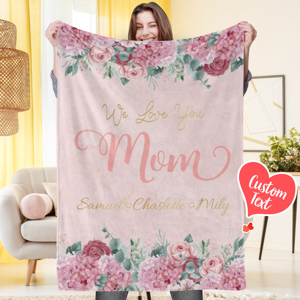 Custom Engraved Blanket We Love You Mom Commemorative Gifts