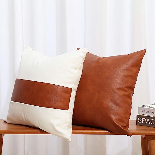 Boho Throw Pillow Covers 18 x 18 Set of 4 - Modern Stripe Geometric Farmhouse Decorative Pillow Cover Sets for Pillows