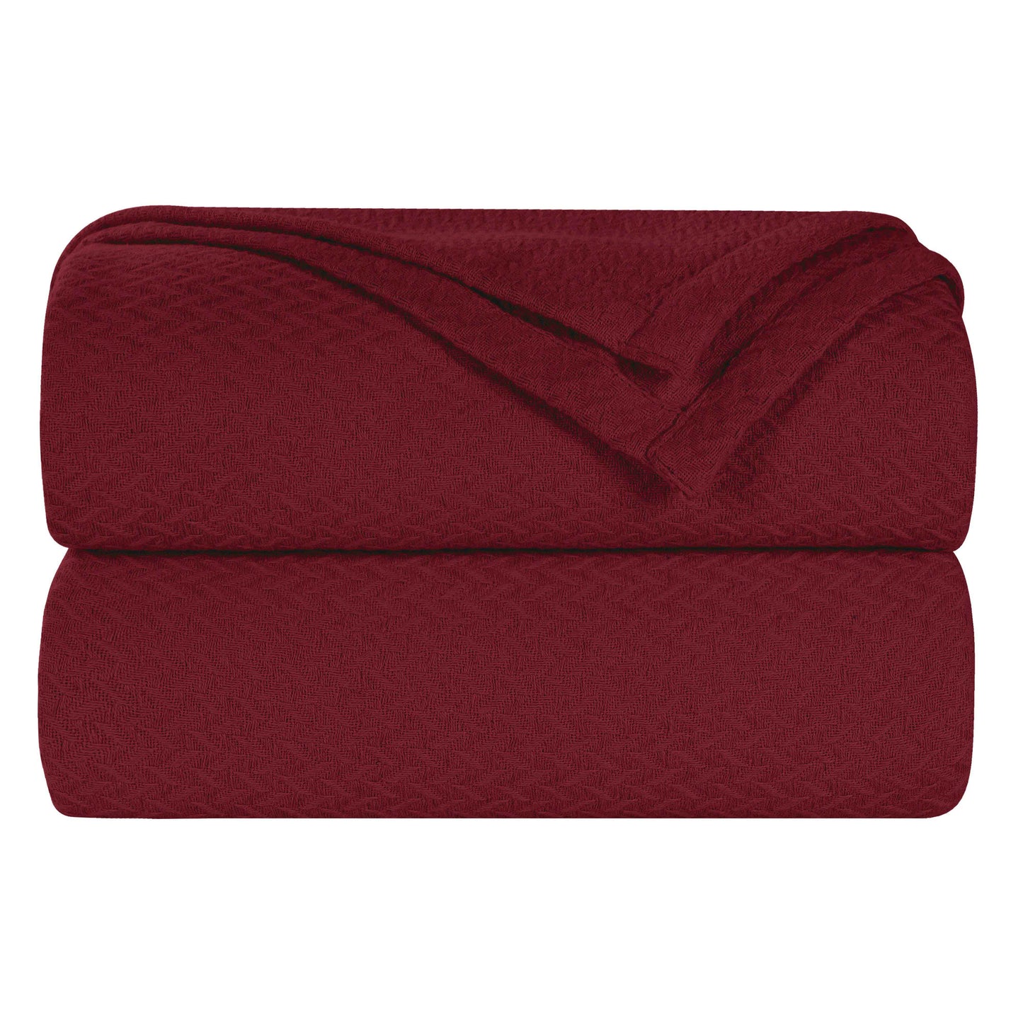 Nobel Cotton Textured Chevron Lightweight Woven Blanket - Burgundy