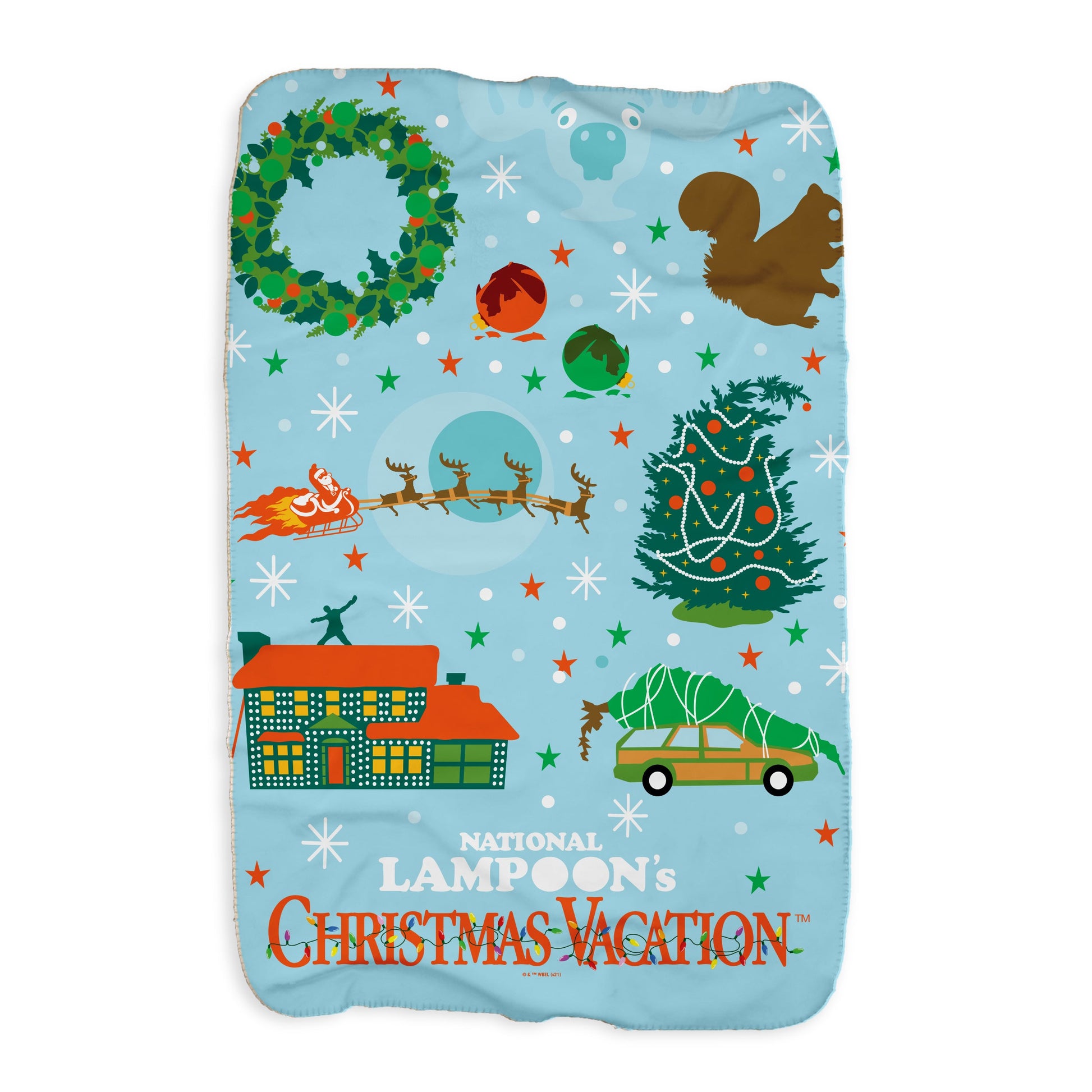 Christmas Vacation Illustrations Sherpa Blanket