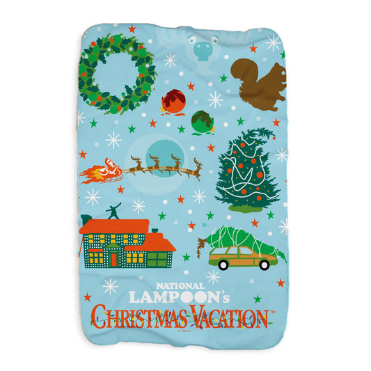 Christmas Vacation Illustrations Sherpa Blanket