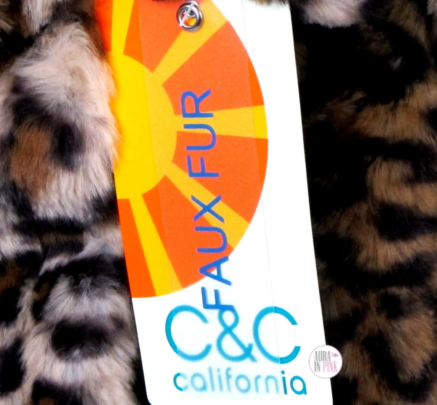 C&C California Leopard Print Faux Fur Plush Coat