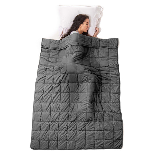 Quilted Microfiber Weighted Throw Blanket - Charcoal