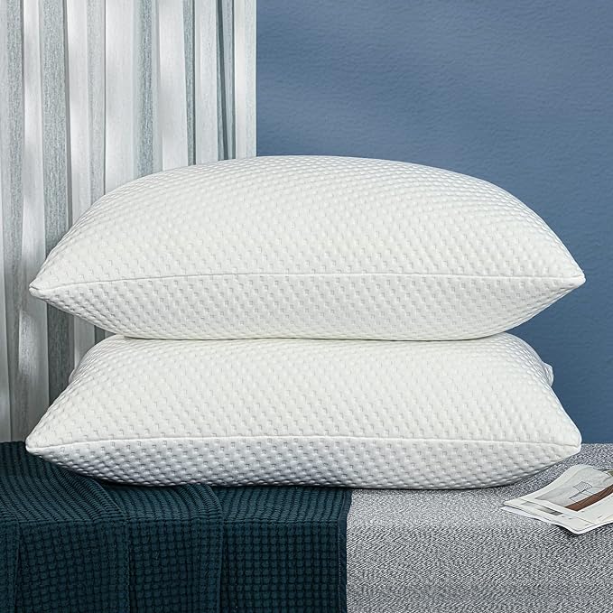 Standard Pillows Shredded Memory Foam Set of 2 Pack Standard Size Cooling