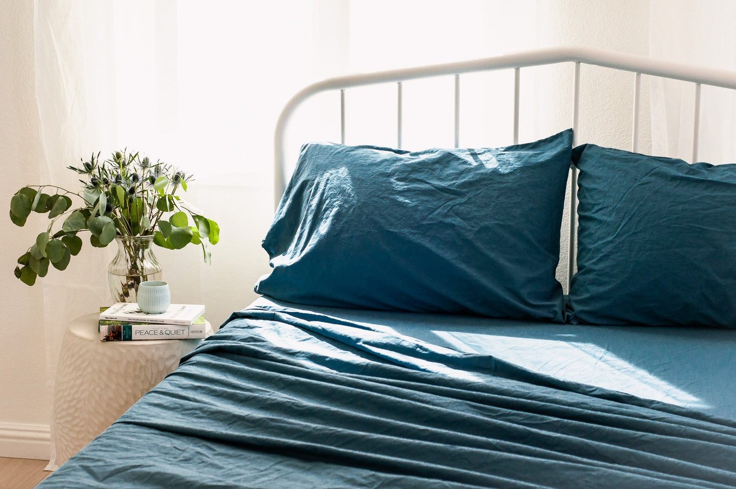 Nest Bedding® Crinkle Percale Organic Cotton Duvet Cover Set + Shams