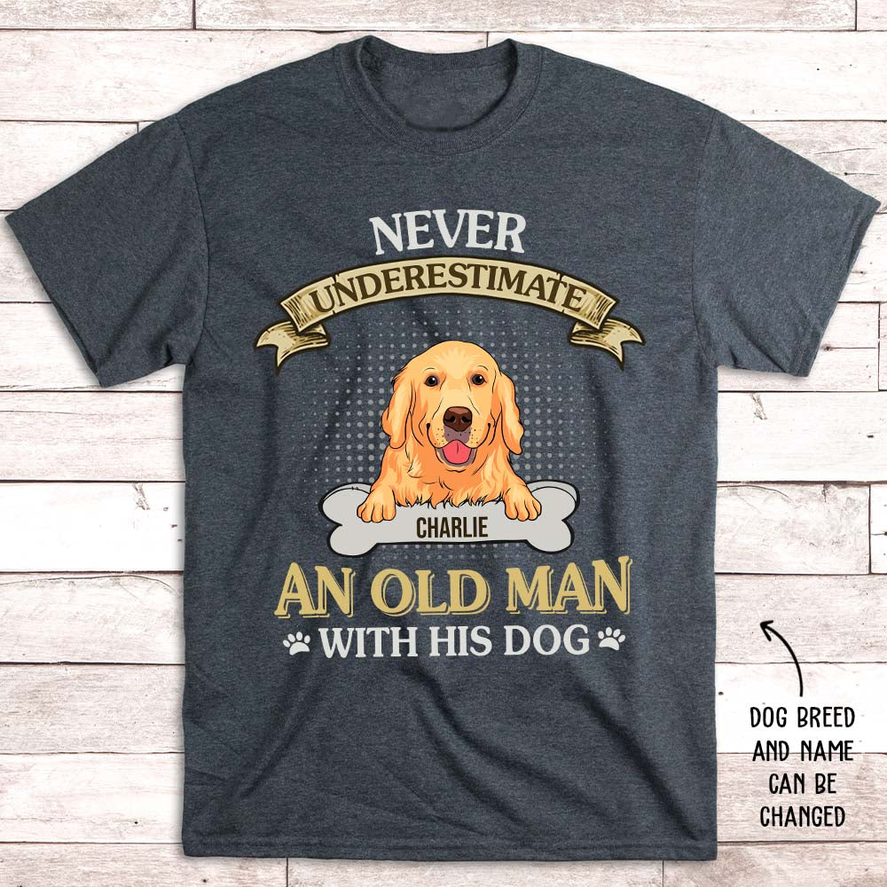 An Old Man With Dog - Personalized Custom Unisex T-shirt