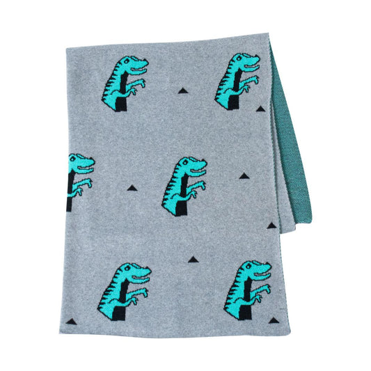 Dino Baby Throw - Blue