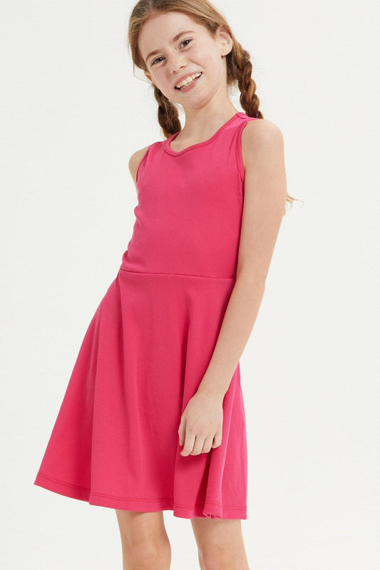 Sleeveless Fit & Flare Ribbed Dress (2 colors)