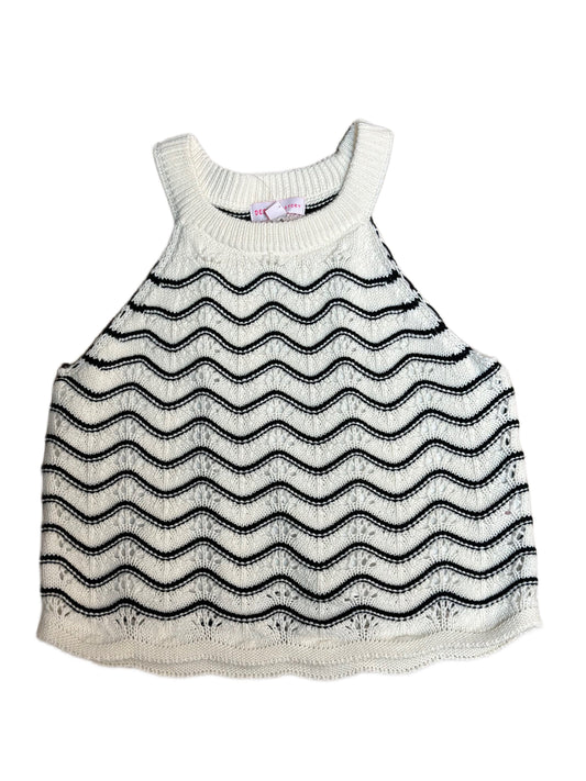 Gabbi Crochet Tank, Black/Cream