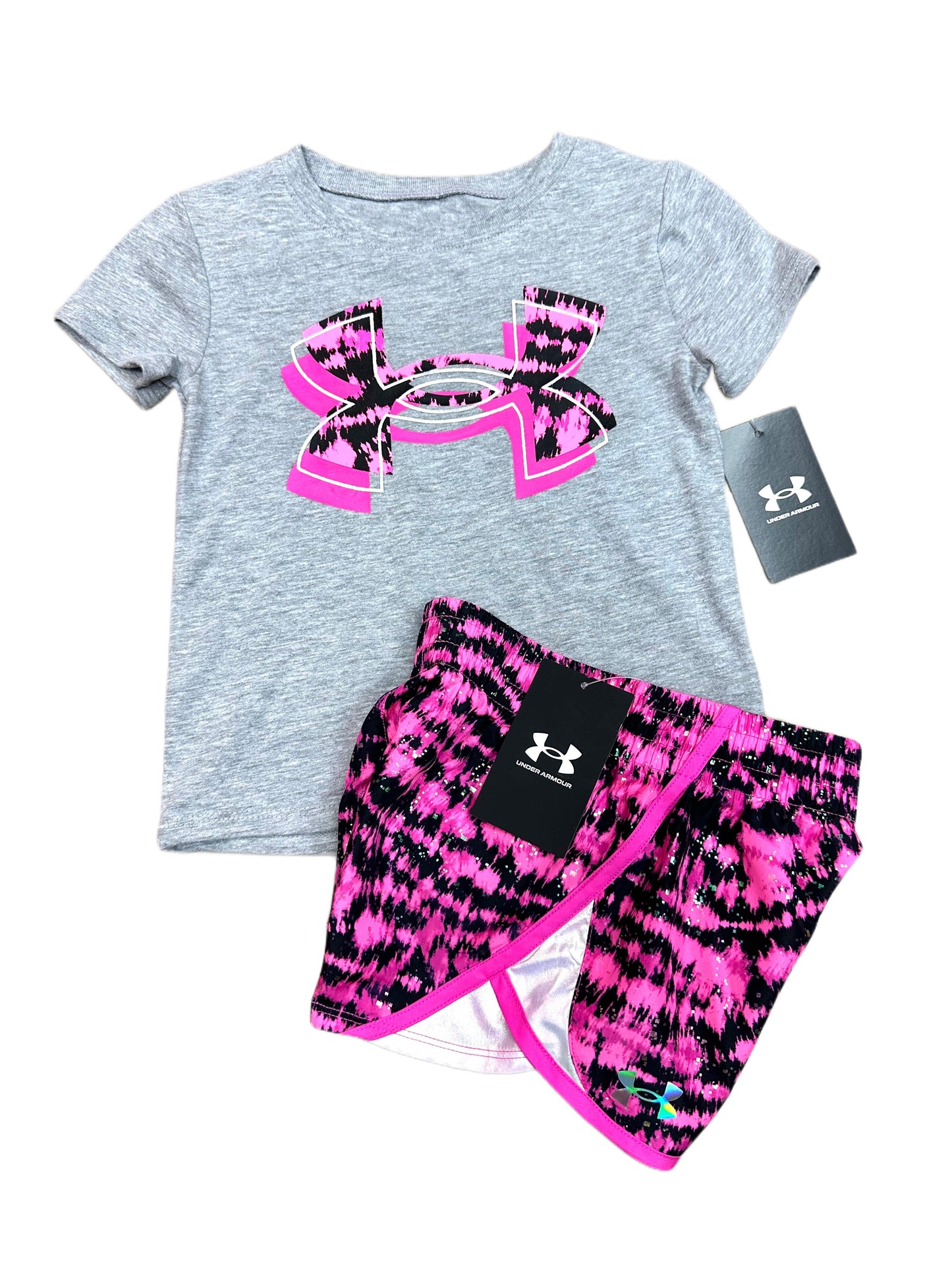 UA Fly By Printed Short, Fluo Pink