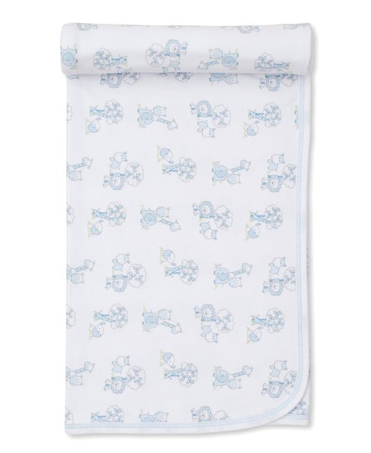 Gingham Jungle Blue Baby Blanket