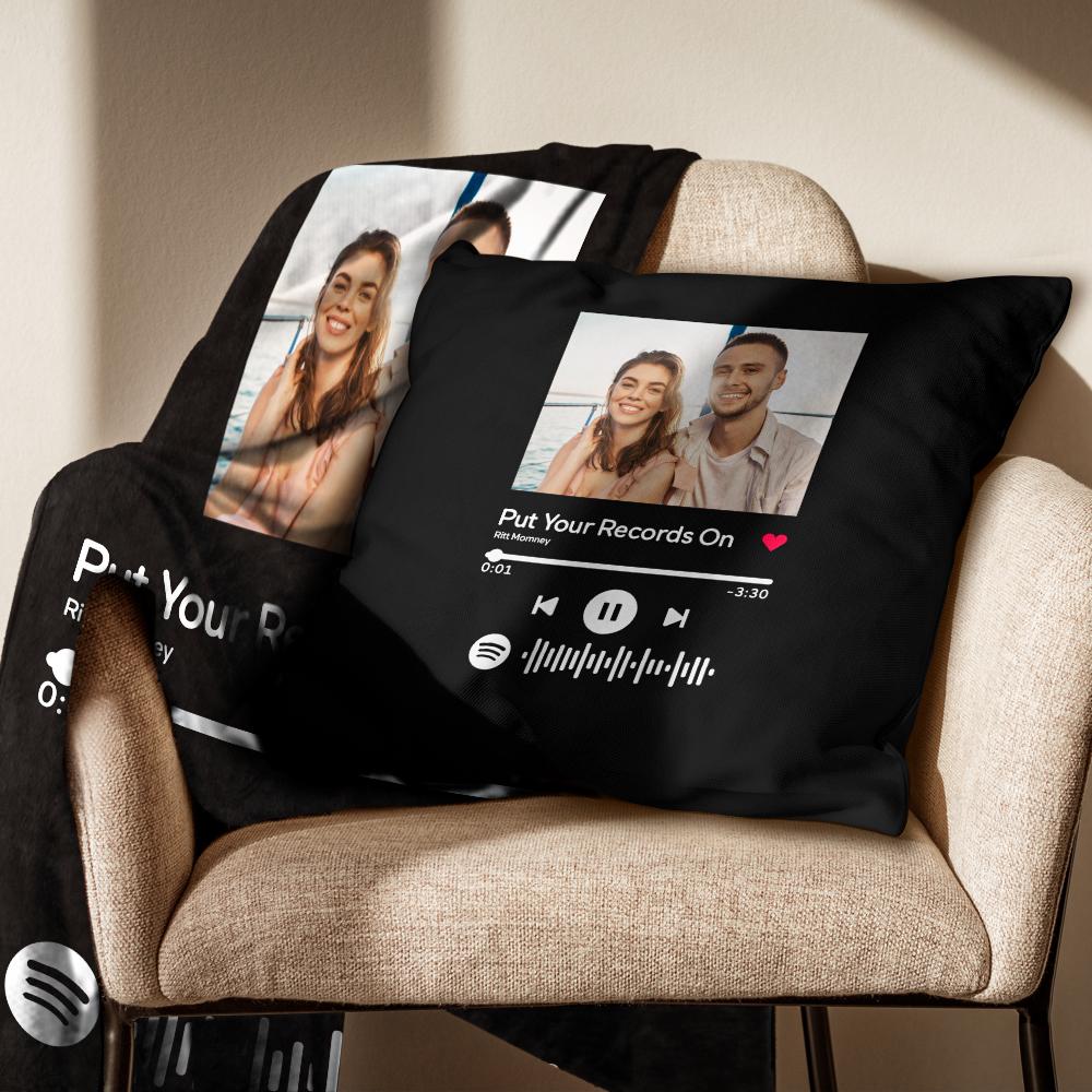 Scannable Spotify Code Blankets and Pillows Set Home Decor