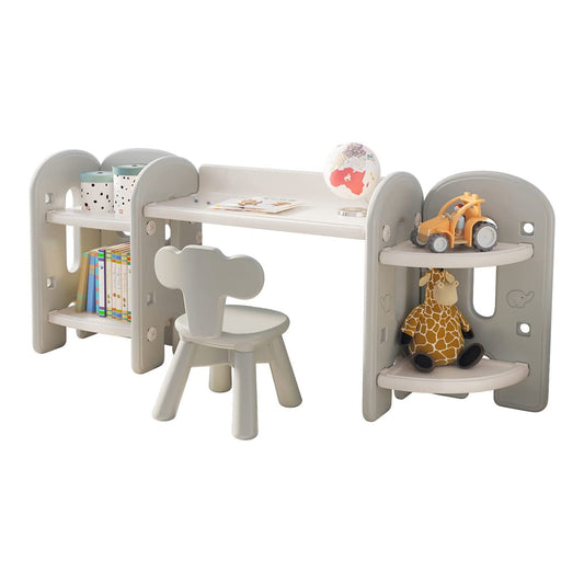 3-in-1 Height Adjustable & Modular Montessori Kids 4-in-1 Table & Chair | Bookcase | Toy Storage Unit | 1-6 Years
