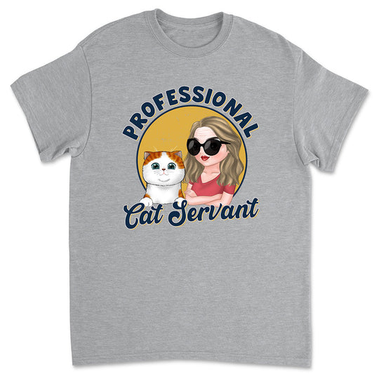 Professional Cat Servant Cartoon - Personalized Custom Unisex T-shirt