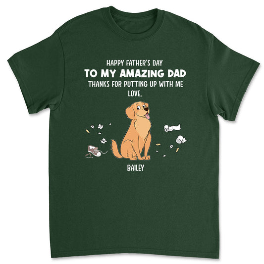 Dog Thanks For Dad 2 - Personalized Custom Unisex T-shirt