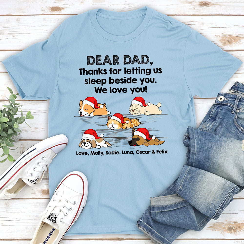 Sleep Beside Pet - Personalized Custom Unisex T-shirt