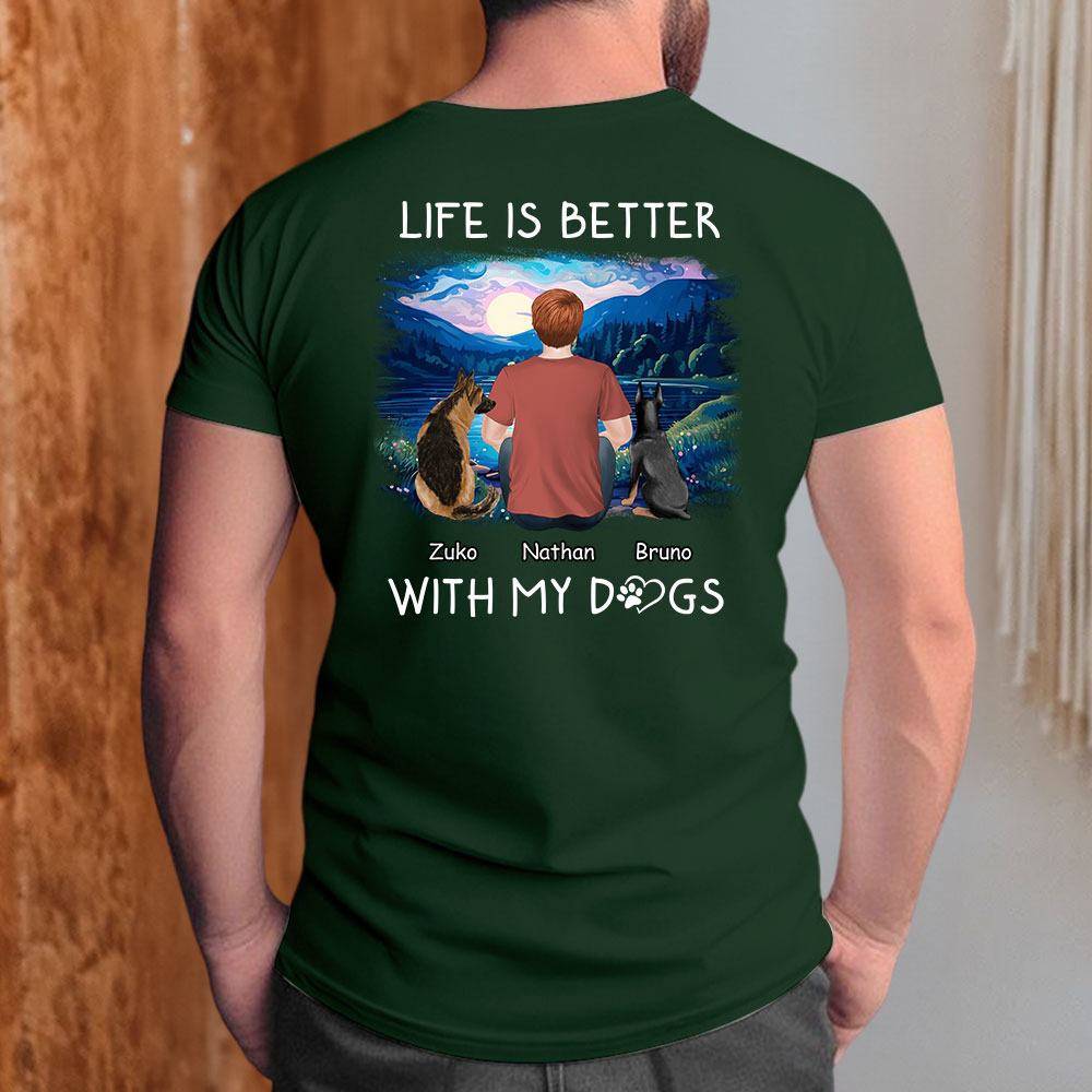 Better With Dogs - Personalized Custom Unisex T-shirt