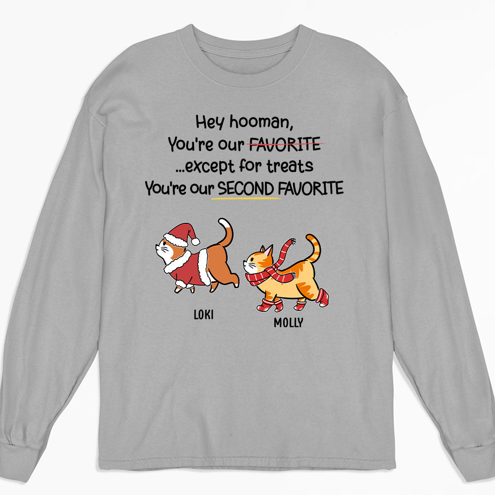 Cat Second Favorite - Personalized Custom Long Sleeve