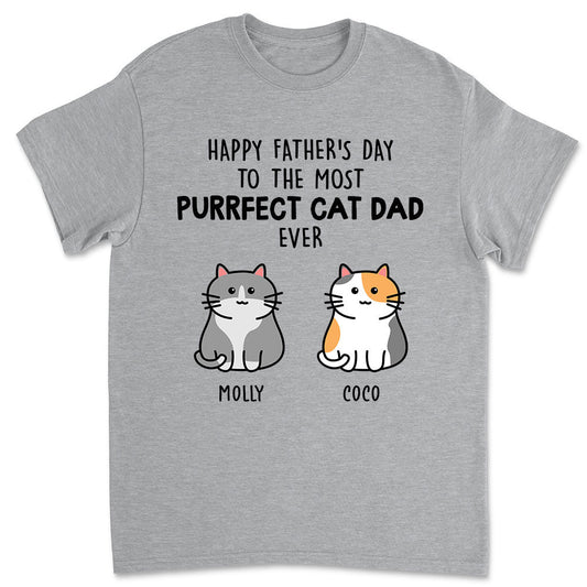 Purrfect Cat Dad - Personalized Custom Unisex T-shirt