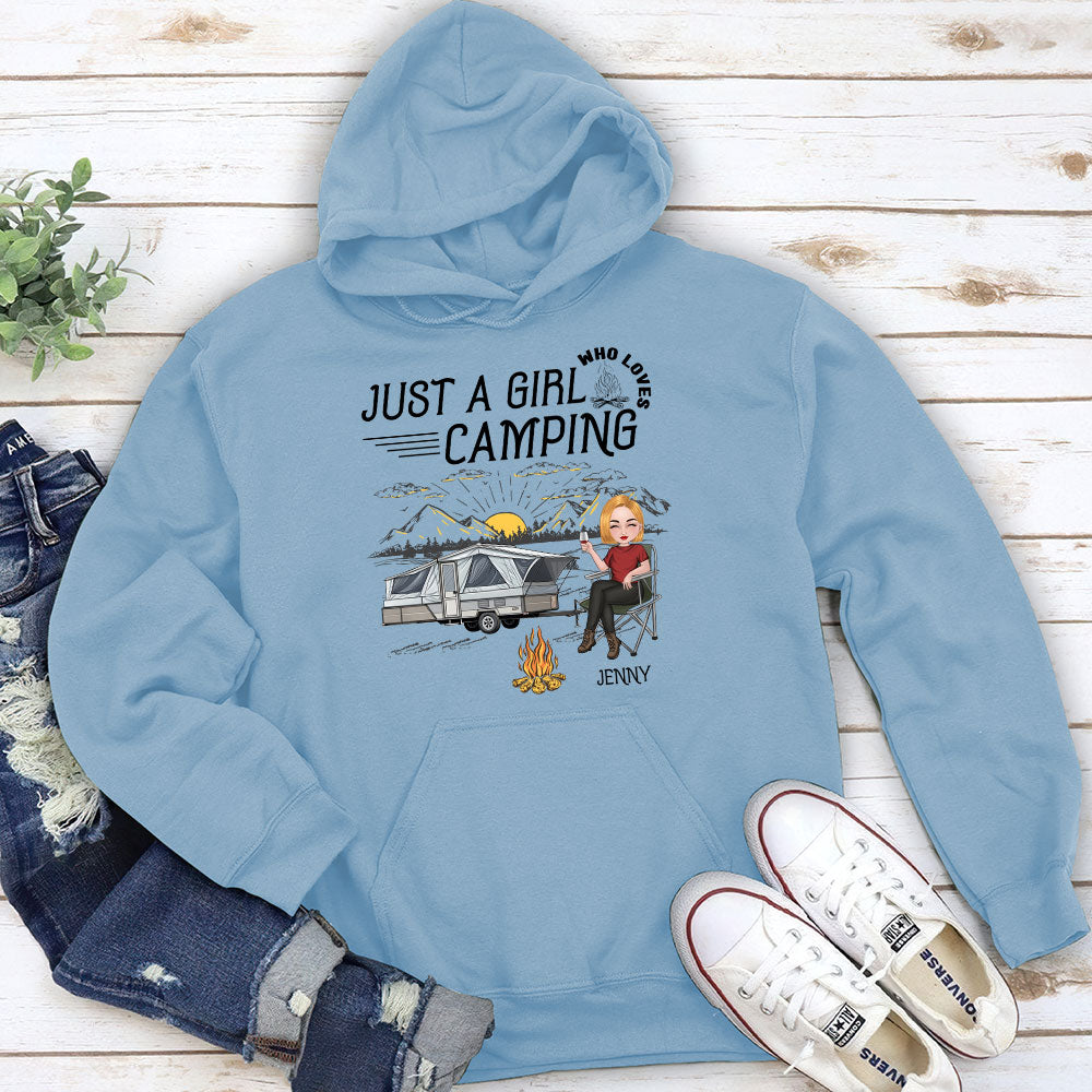 Girl Loves Camping - Personalized Custom Hoodie