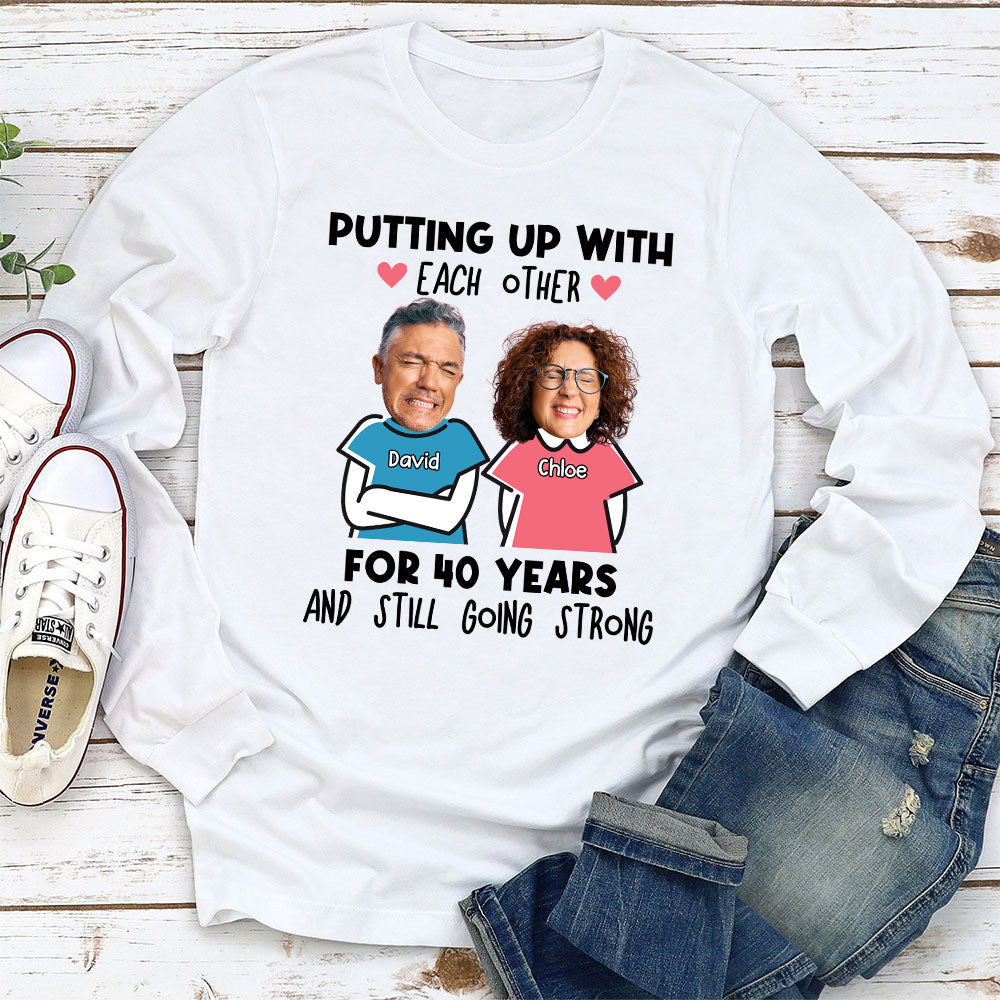 Couple Putting Up With - Personalized Custom Long Sleeve T-shirt