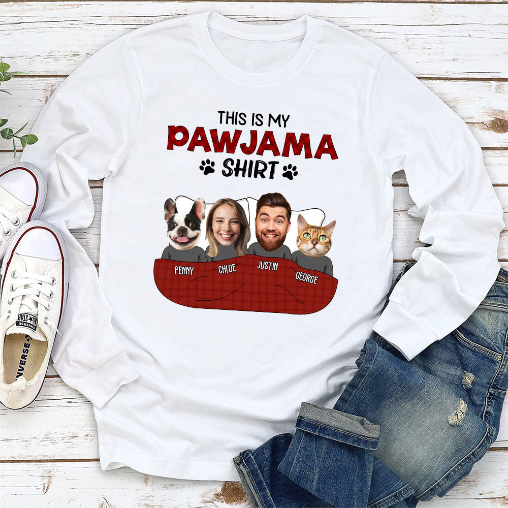 Pajama Shirt Photo - Personalized Custom Long Sleeve T-shirt