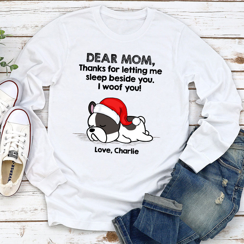 Sleep Beside Dog - Personalized Custom Long Sleeve T-shirt