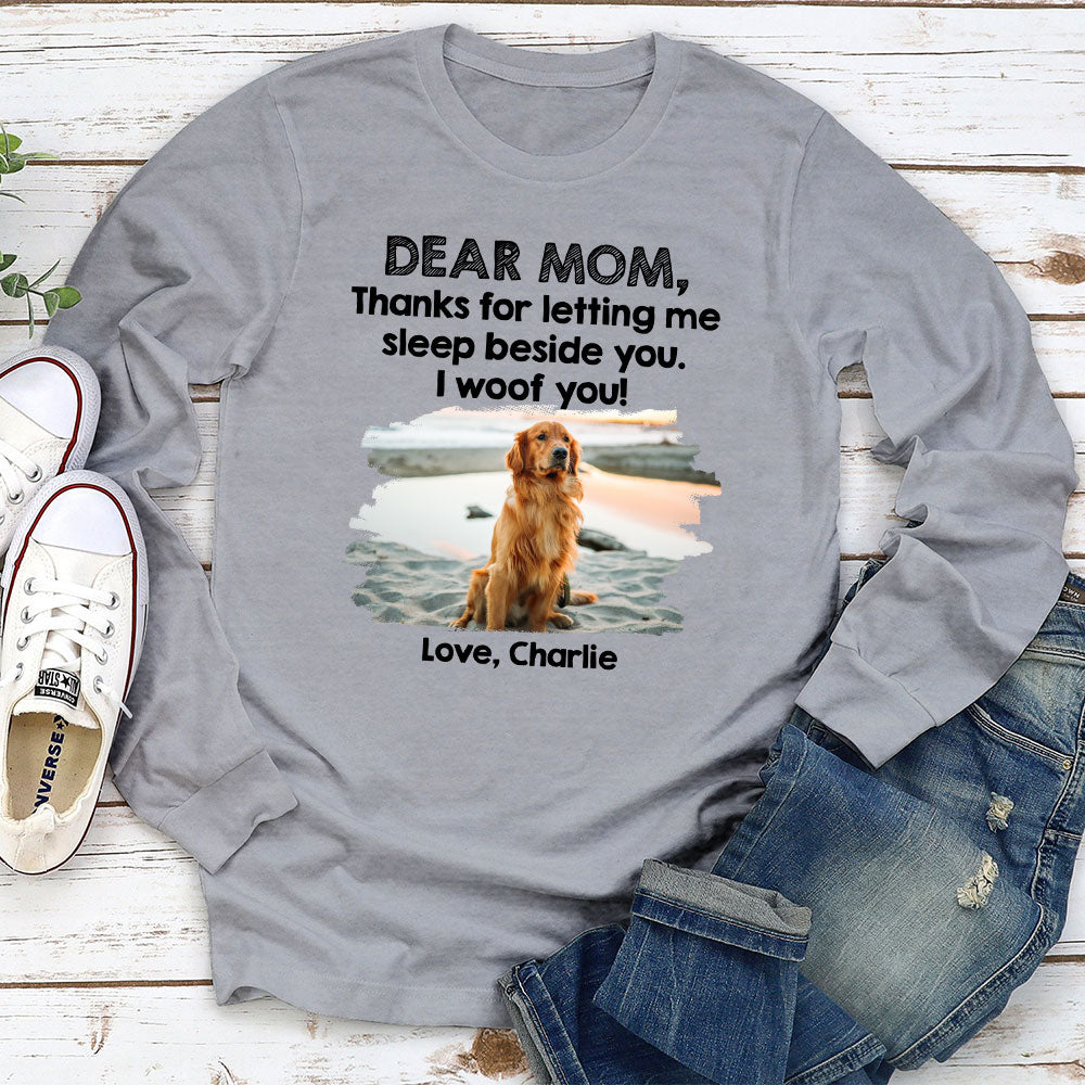 Sleep Beside Dog - Personalized Custom Long Sleeve T-shirt