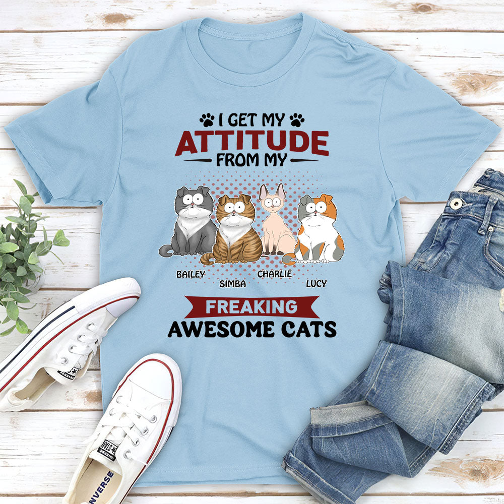 Attitude From My Cat - Personalized Custom Premium T-shirt