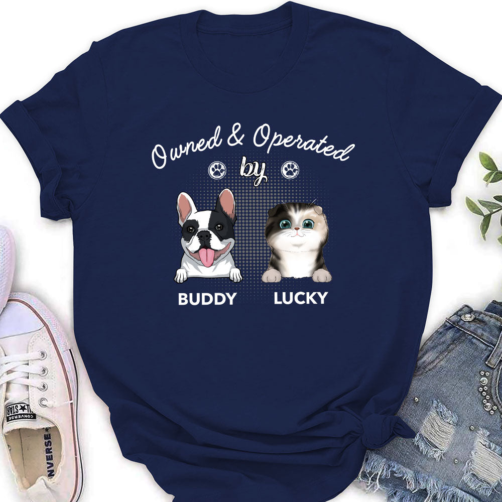 Operated By Pet - Personalized Custom Women's T-shirt